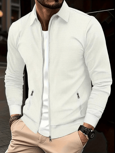 Herren Hemd Mit Reißverschluss Aus Leichtem Material, Modern Und Klassisch