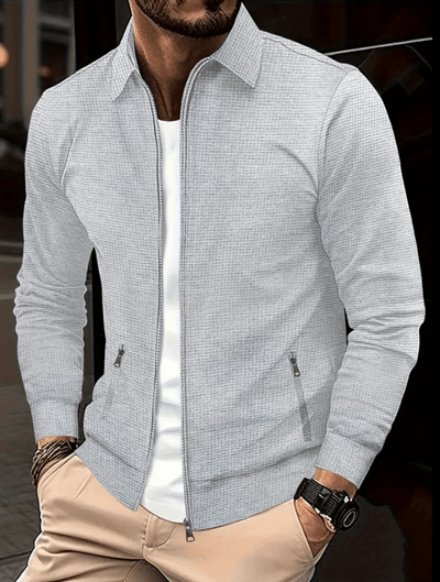 Herren Hemd Mit Reißverschluss Aus Leichtem Material, Modern Und Klassisch