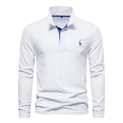 Herren Langarm Poloshirt mit Eleganten Details aus Hochwertiger Baumwolle