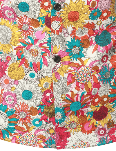 Herrenhemd Langarm Baumwolle Vintage Blumenprint