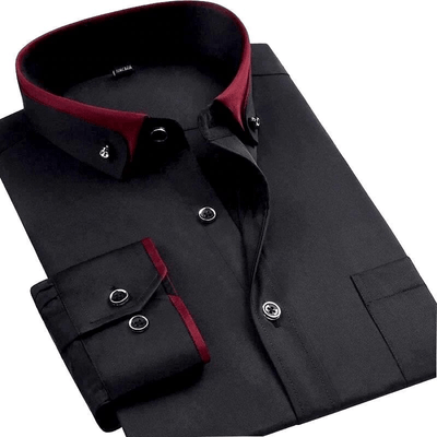 Herrenhemd mit Doppelkragen und Knopfleiste – Klassischer Stil für Eleganz und Komfort