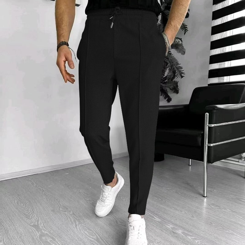 Herrenhose - Elastische Taille - Kordelzug - Freizeithose - Stylische Jogger