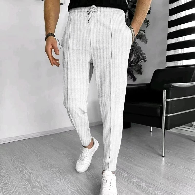 Herrenhose - Elastische Taille - Kordelzug - Freizeithose - Stylische Jogger