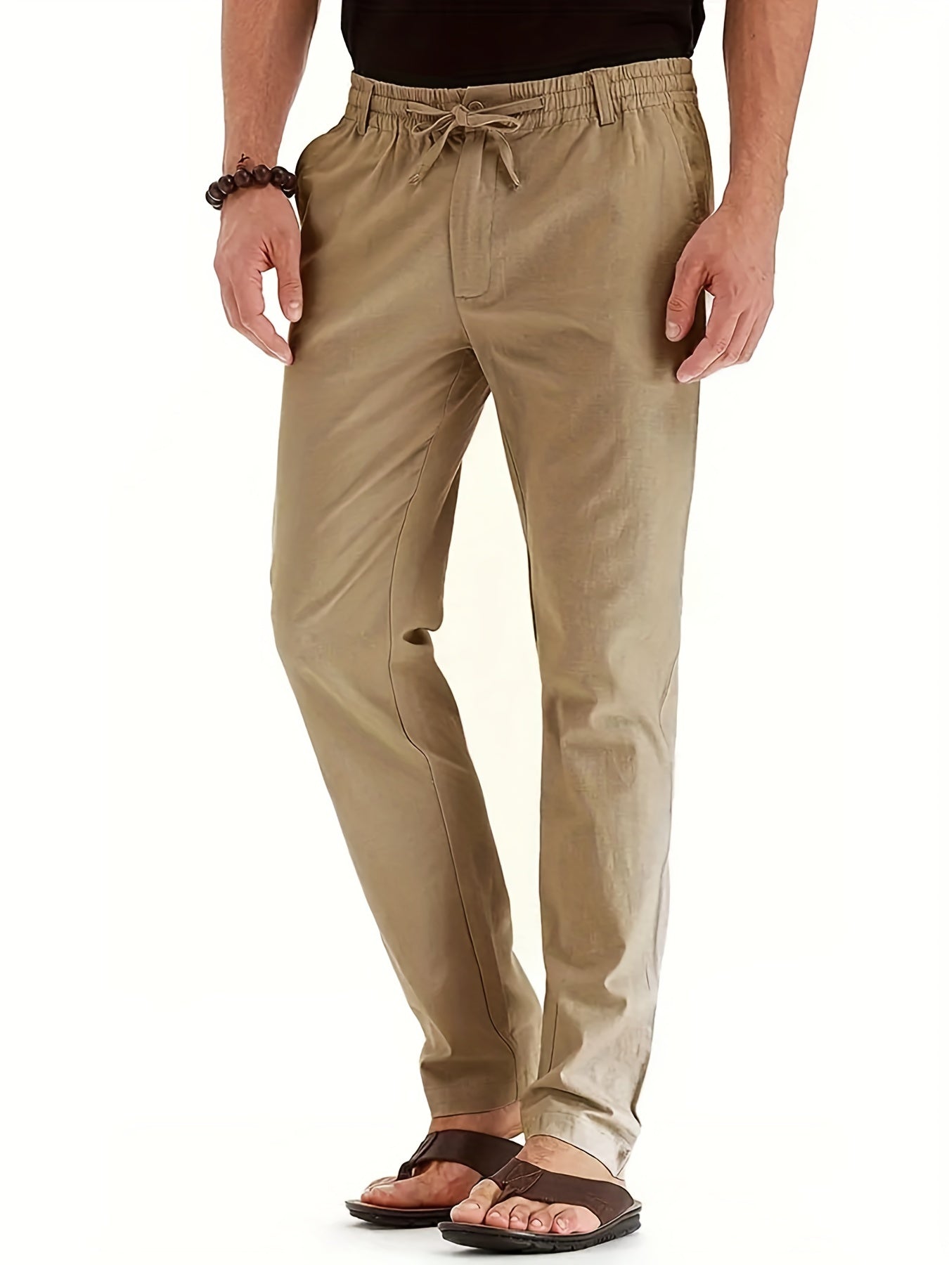 Herrenhosen | Elastische Taille | Baumwolle | Leinenhosen | Slim Fit Chinos