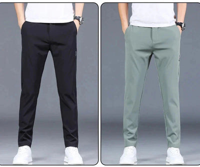 Herrenhosen – elastischer Bund – schmale Passform – Freizeithosen – Stretchhosen
