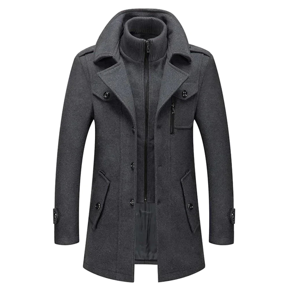 Herrenjacke – Reißverschluss – Einreihig – Wollmantel – Winterjacke