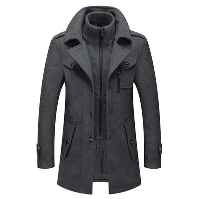 Herrenjacke – Reißverschluss – Einreihig – Wollmantel – Winterjacke