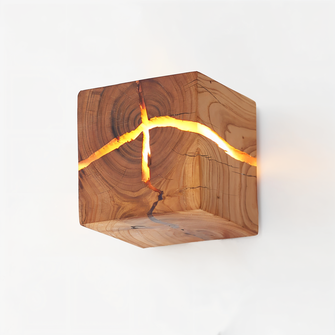 Rustikale Holz Wandleuchte – Moderne LED Wandlampe im Natur Design