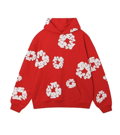 Hoodie - Floral Loose Fit Kängurutasche Pullover Hoodie