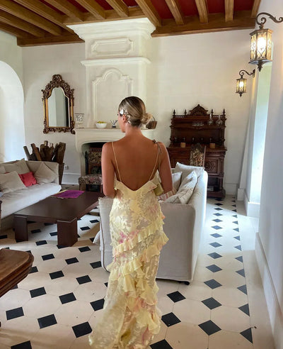 Elegantes ärmelloses Maxikleid – fließend, Sommerhochzeits-Kleid