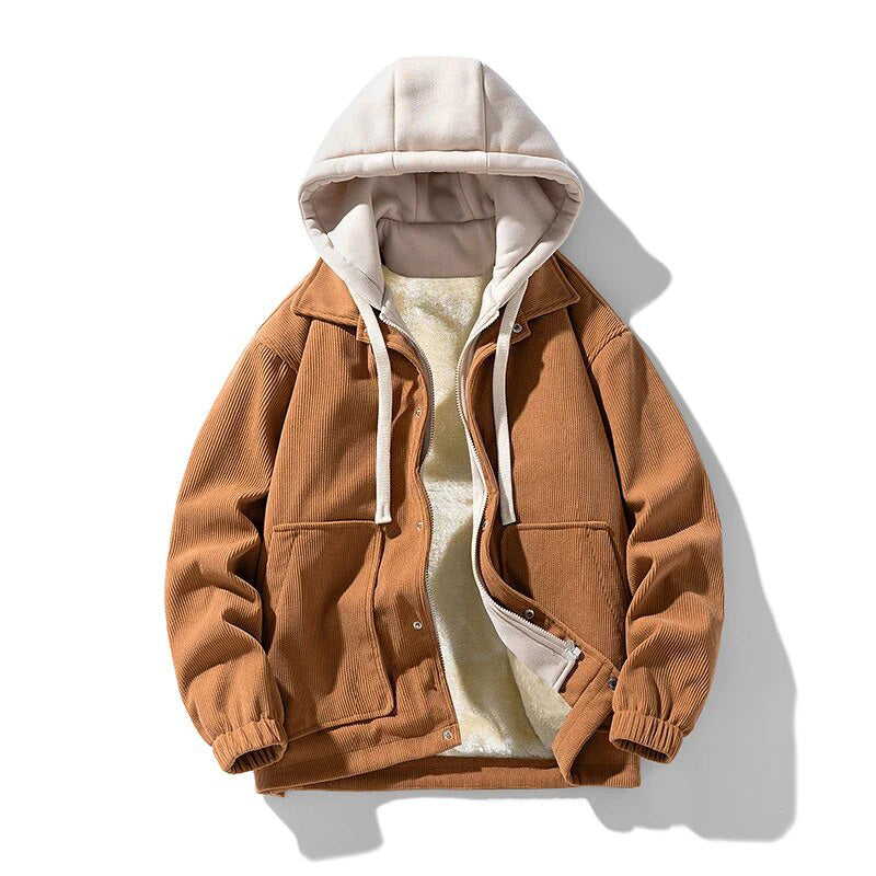 Cordjacke mit Kapuze für Männer - Gefüttert