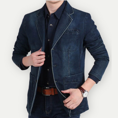 Jeansblazer – schmale Passform – mit Knöpfen – Blazerjacke – Herrenblazer