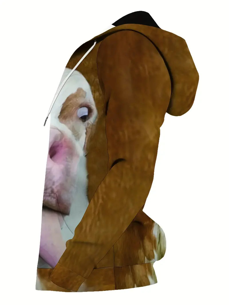 Kapuzenpullover – Kuhmuster – Lustig – Pullover mit Kapuze – Herren-Kapuzenpullover