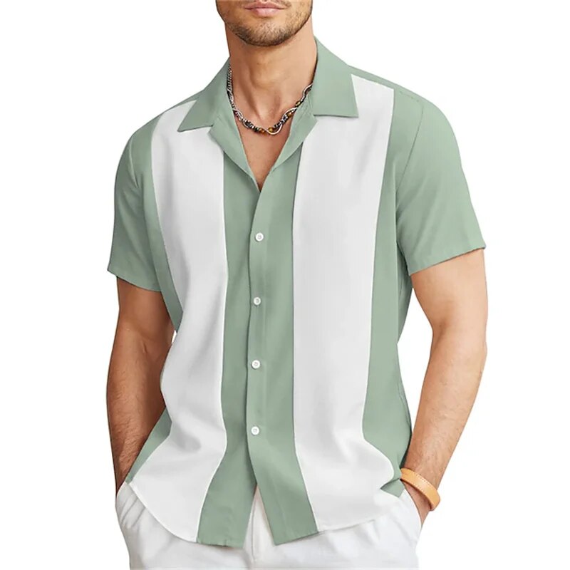Kurzarmhemd | Gestreift | Button-Up | Sommerhemd | Herrenhemden
