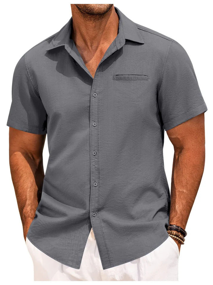 Kurzarmhemd – Leichtes Herrenhemd mit Kragen und Knöpfen