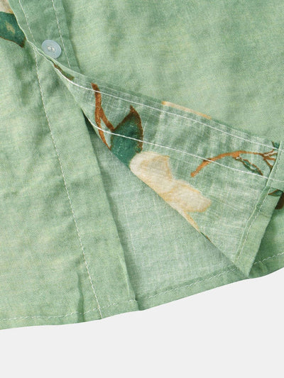 Kurzarmhemd – Umlegekragen – geblümt – Hemd mit Knöpfen – Herrenhemden