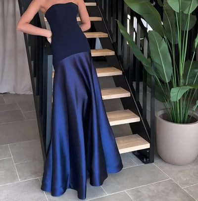 Anastasie | Sexy Luxus Patchwork Trägerloses Maxikleid