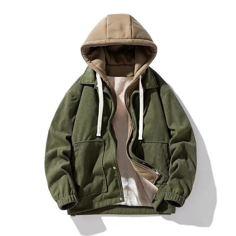Cordjacke mit Kapuze für Männer - Gefüttert