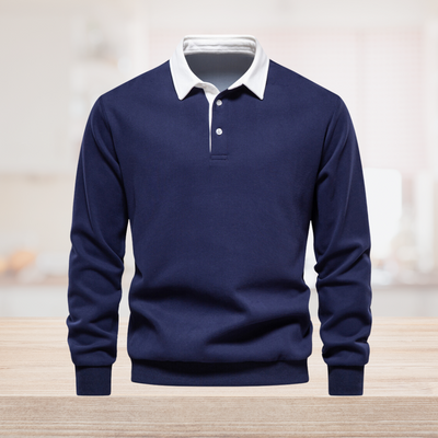 Langarm-Polo | Freizeit | Halbgeknöpft | Pullover-Polo | Herrenbekleidung