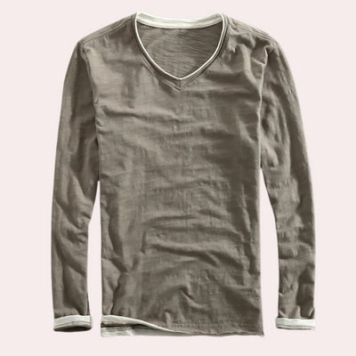 Langarm-T-Shirt | V-Ausschnitt | Langarm-Shirts | Herrenbekleidung