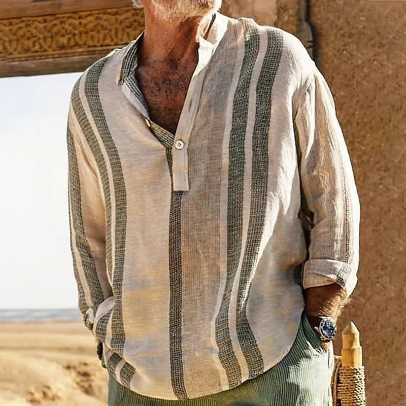 Langarmhemd | Knopfleiste | Lockere Passform | Freizeithemd | Herrenhemden