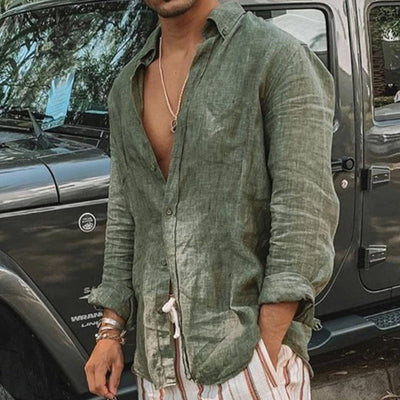 Langarmhemd – leicht – Sommer – Hemd mit Knöpfen – Hemd für Männer