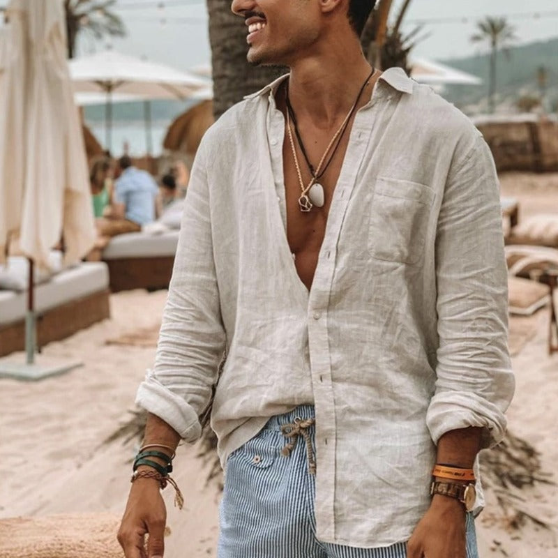 Langarmhemd – leicht – Sommer – Hemd mit Knöpfen – Hemd für Männer