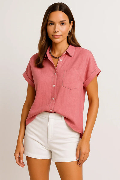 Leichte Kurzarmbluse Damen