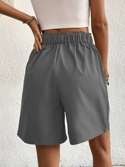Damen Leinen-Shorts mit hoher Taille