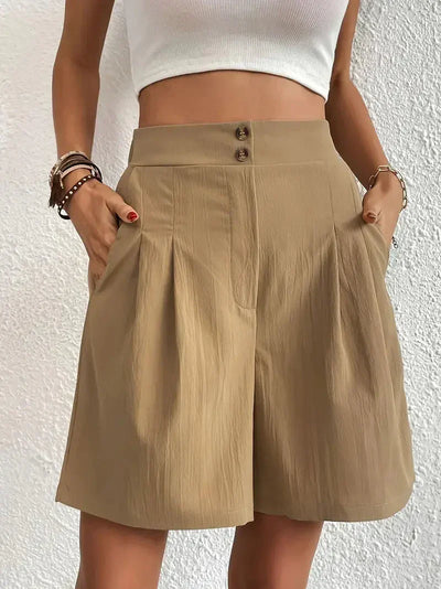 Damen Leinen-Shorts mit hoher Taille