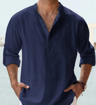 Leinenhemd | Baumwolle | Leicht | Langärmliges Leinenhemd | Herrenhemd