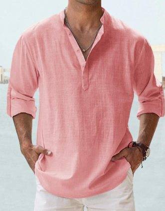 Leinenhemd | Baumwolle | Leicht | Langärmliges Leinenhemd | Herrenhemd