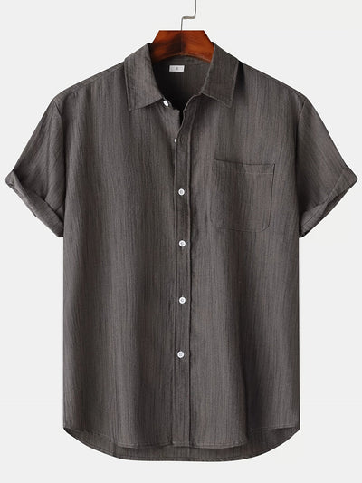 Leinenhemd - Kurzarm - Button-Up - Sommerhemd - Herrenhemden