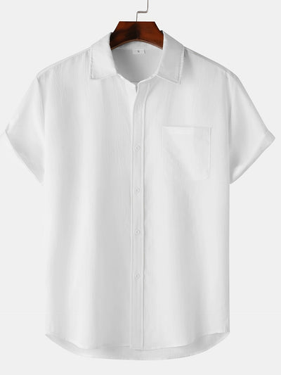 Leinenhemd - Kurzarm - Button-Up - Sommerhemd - Herrenhemden