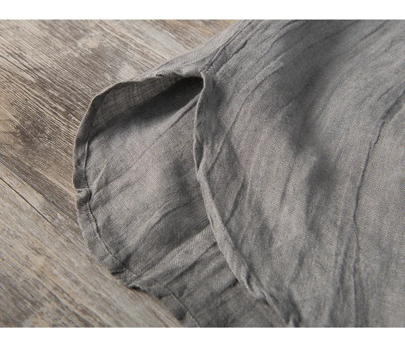 Leinenhemd – mit Knöpfen – leicht – Kurzarmhemd – Herrenhemden