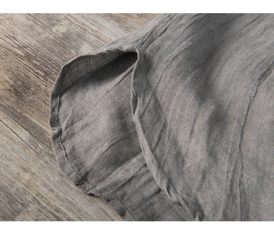 Leinenhemd – mit Knöpfen – leicht – Kurzarmhemd – Herrenhemden