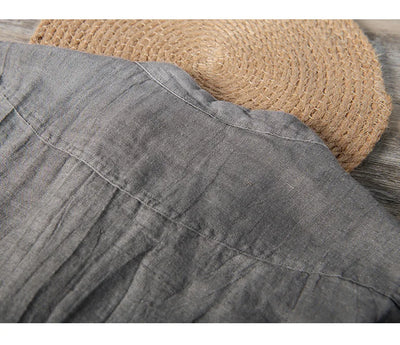 Leinenhemd – mit Knöpfen – leicht – Kurzarmhemd – Herrenhemden