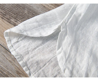 Leinenhemd – mit Knöpfen – leicht – Kurzarmhemd – Herrenhemden