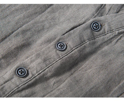 Leinenhemd – mit Knöpfen – leicht – Kurzarmhemd – Herrenhemden