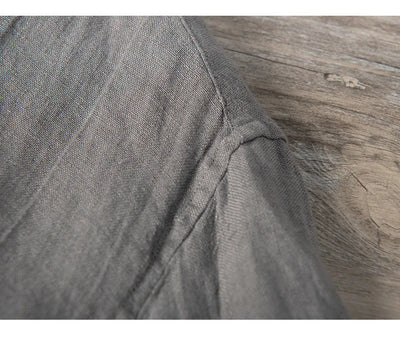 Leinenhemd – mit Knöpfen – leicht – Kurzarmhemd – Herrenhemden