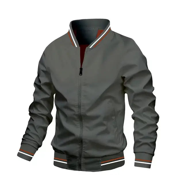 Winddichte jacke für männer mit rollkragenpullover