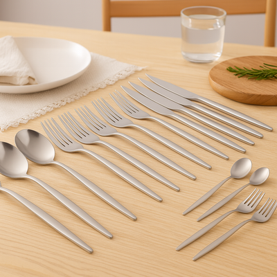 Lunarex | 30-teiliges goldenes Edelstahl-Besteckset