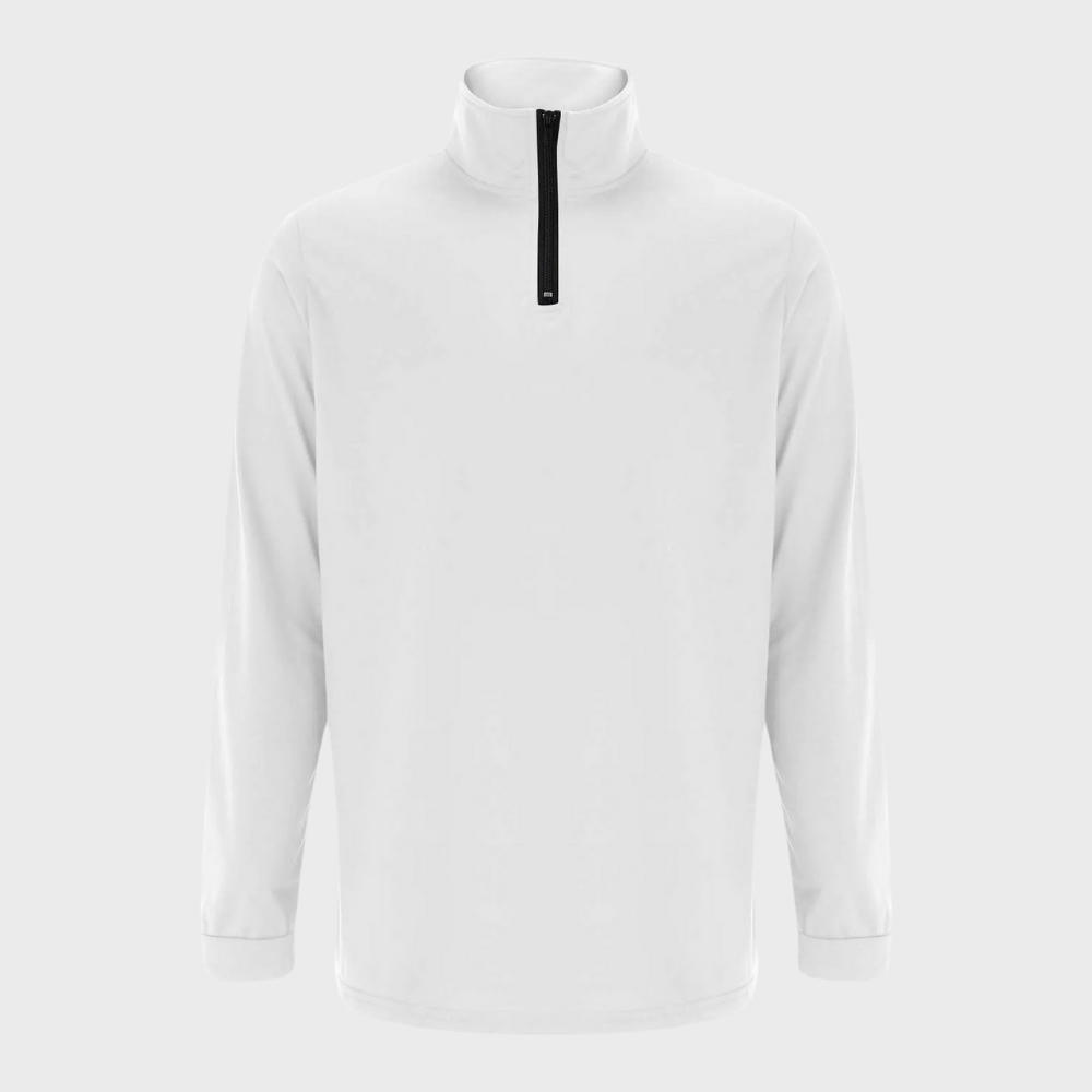 Herrenpullover mit reißverschluss und niedrigem kragen