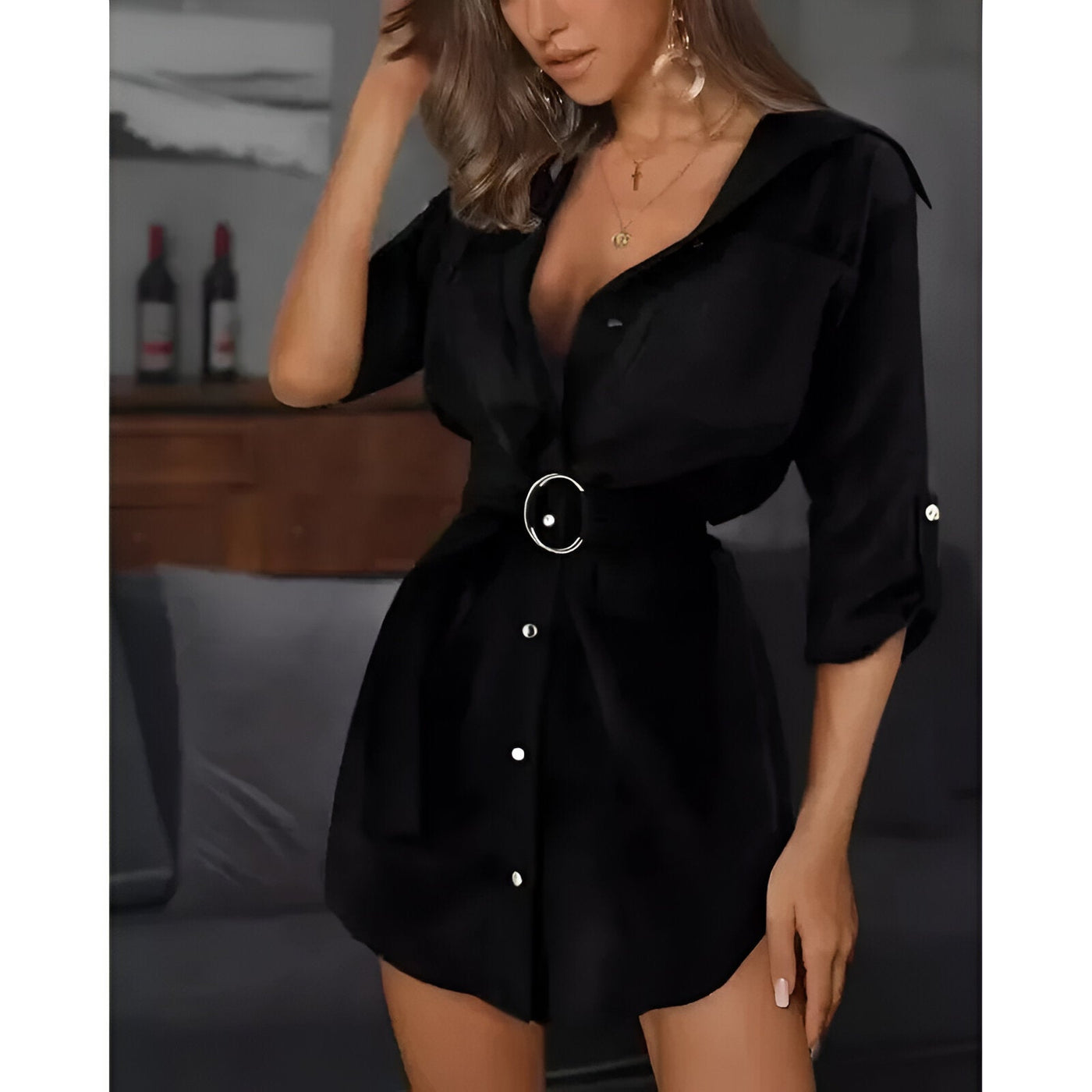 Ladina | Stylisches Lace-Up Shirtkleid