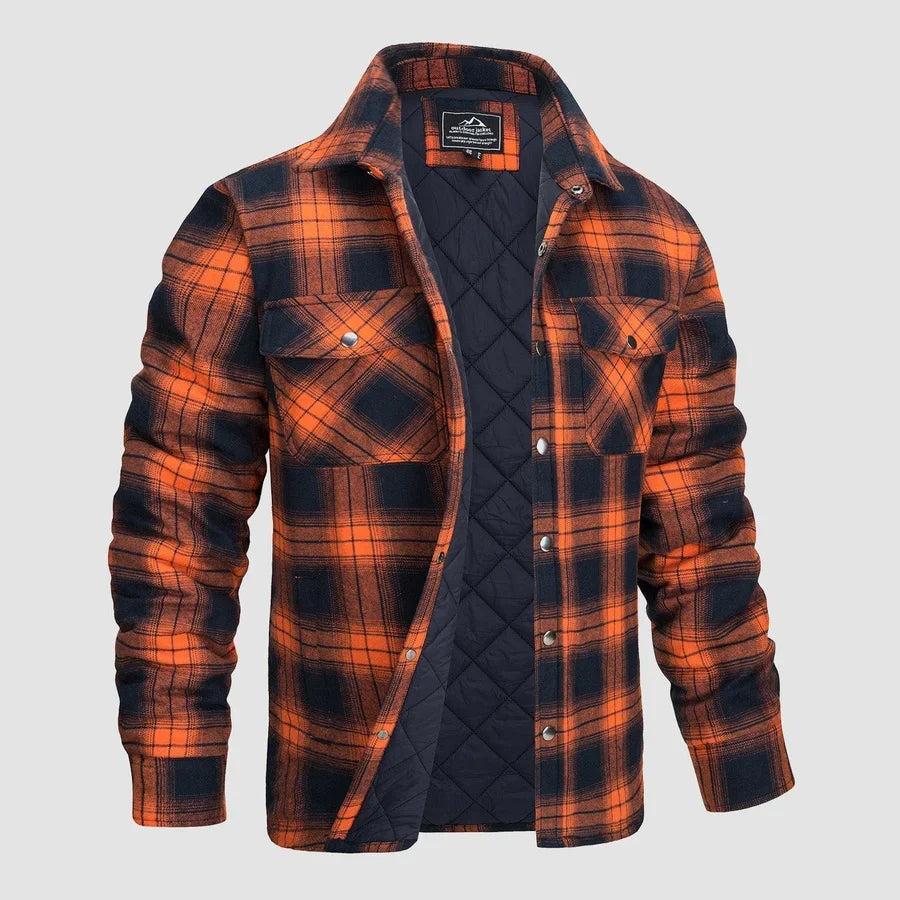 Gesteppte Flanellhemdjacke für Herren