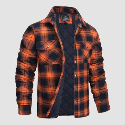 Gesteppte Flanellhemdjacke für Herren