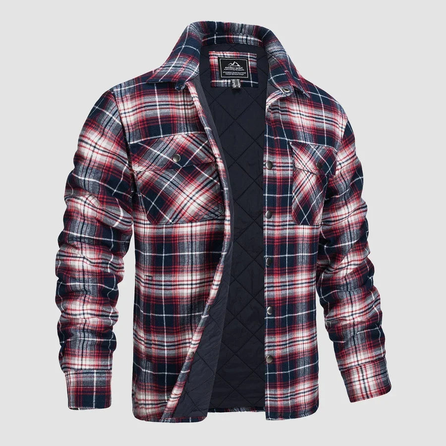 Gesteppte Flanellhemdjacke für Herren