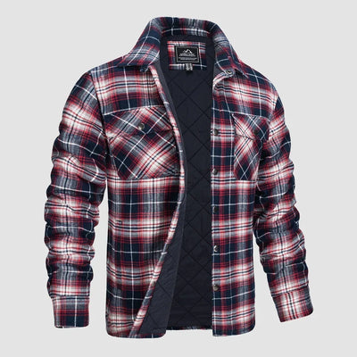 Gesteppte Flanellhemdjacke für Herren