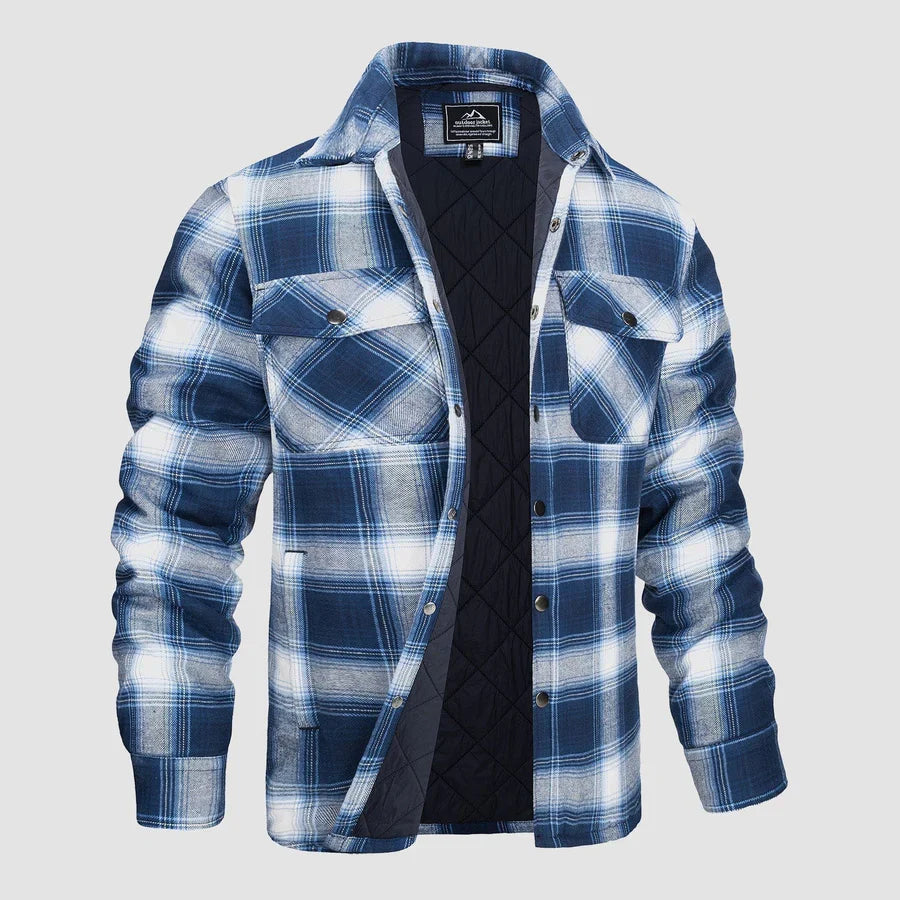 Gesteppte Flanellhemdjacke für Herren