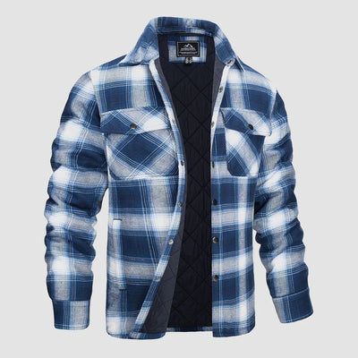 Gesteppte Flanellhemdjacke für Herren